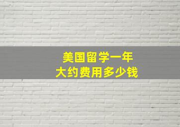 美国留学一年大约费用多少钱