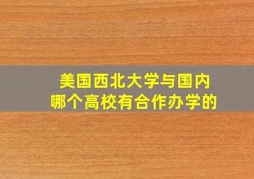 美国西北大学与国内哪个高校有合作办学的