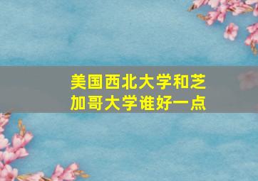 美国西北大学和芝加哥大学谁好一点