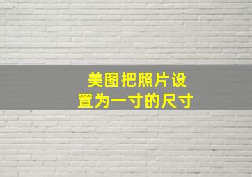 美图把照片设置为一寸的尺寸