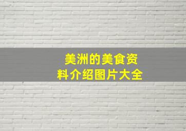 美洲的美食资料介绍图片大全