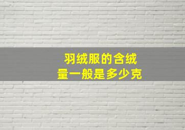 羽绒服的含绒量一般是多少克