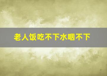 老人饭吃不下水咽不下