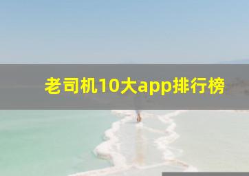 老司机10大app排行榜