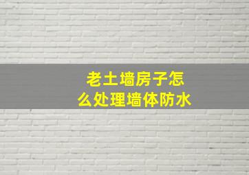 老土墙房子怎么处理墙体防水