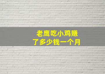 老鹰吃小鸡赚了多少钱一个月