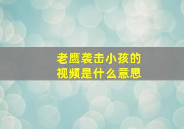 老鹰袭击小孩的视频是什么意思