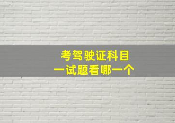 考驾驶证科目一试题看哪一个