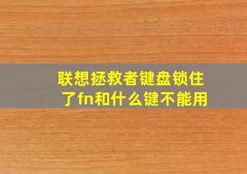 联想拯救者键盘锁住了fn和什么键不能用