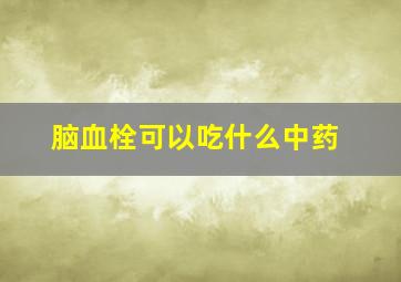 脑血栓可以吃什么中药