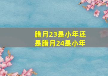 腊月23是小年还是腊月24是小年