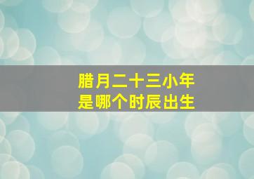 腊月二十三小年是哪个时辰出生