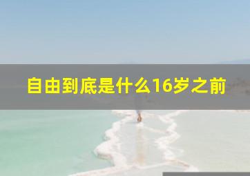 自由到底是什么16岁之前