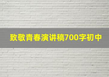 致敬青春演讲稿700字初中