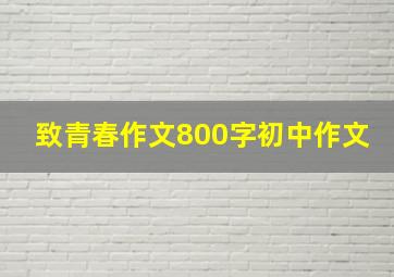 致青春作文800字初中作文