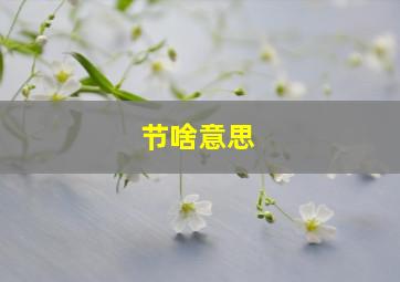 节啥意思