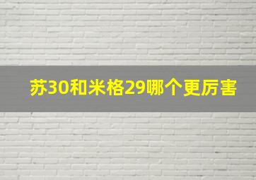 苏30和米格29哪个更厉害