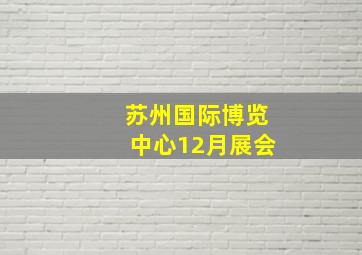 苏州国际博览中心12月展会