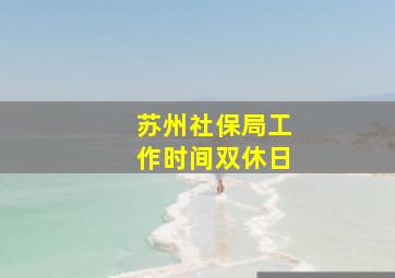 苏州社保局工作时间双休日