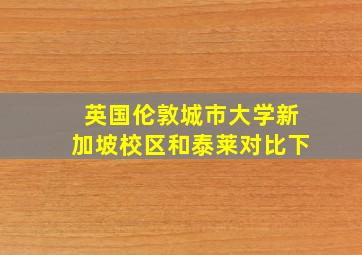 英国伦敦城市大学新加坡校区和泰莱对比下