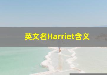 英文名Harriet含义