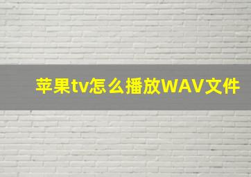 苹果tv怎么播放WAV文件