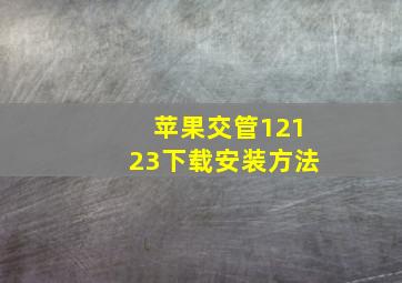 苹果交管12123下载安装方法