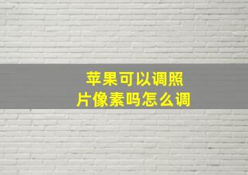 苹果可以调照片像素吗怎么调