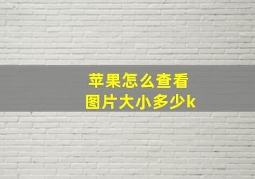 苹果怎么查看图片大小多少k