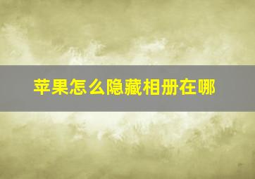 苹果怎么隐藏相册在哪