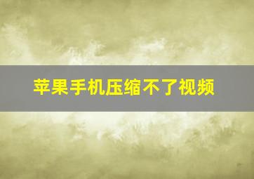 苹果手机压缩不了视频