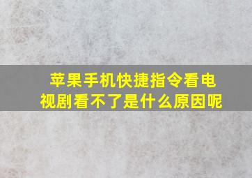 苹果手机快捷指令看电视剧看不了是什么原因呢