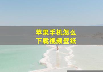 苹果手机怎么下载视频壁纸