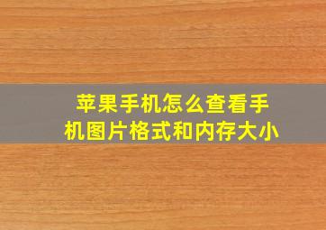 苹果手机怎么查看手机图片格式和内存大小