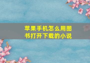 苹果手机怎么用图书打开下载的小说