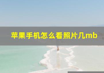 苹果手机怎么看照片几mb