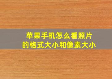 苹果手机怎么看照片的格式大小和像素大小