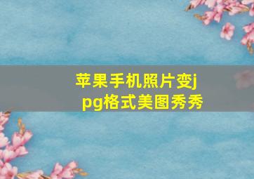 苹果手机照片变jpg格式美图秀秀