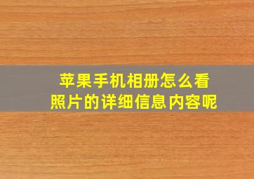 苹果手机相册怎么看照片的详细信息内容呢