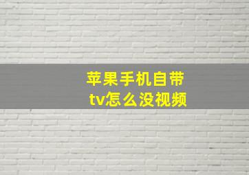 苹果手机自带tv怎么没视频