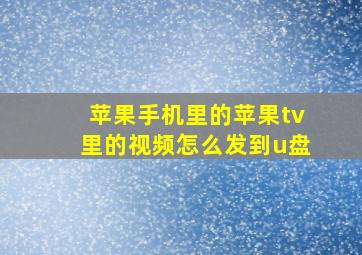 苹果手机里的苹果tv里的视频怎么发到u盘