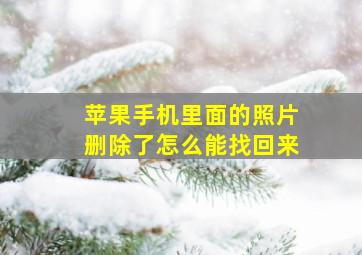 苹果手机里面的照片删除了怎么能找回来