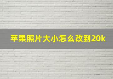 苹果照片大小怎么改到20k