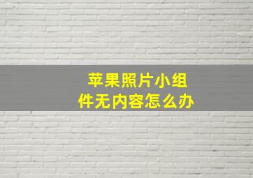 苹果照片小组件无内容怎么办