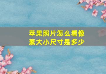 苹果照片怎么看像素大小尺寸是多少