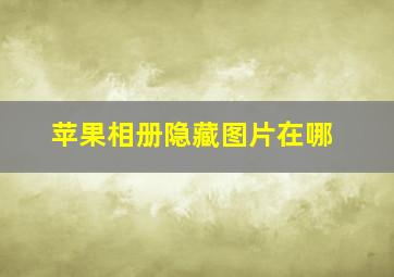 苹果相册隐藏图片在哪