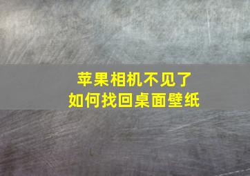 苹果相机不见了如何找回桌面壁纸