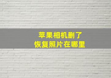 苹果相机删了恢复照片在哪里