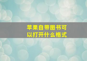 苹果自带图书可以打开什么格式