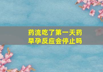 药流吃了第一天药早孕反应会停止吗